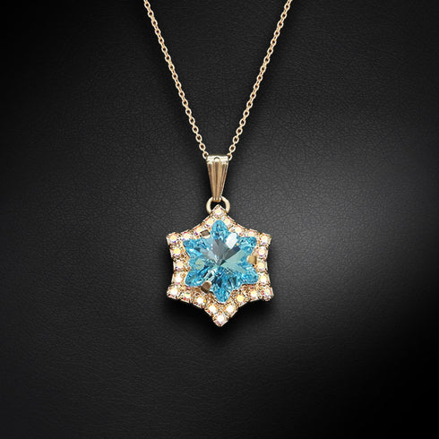 Кулон "Sniegpārsla (Aquamarine)" с кристаллами Swarovski™